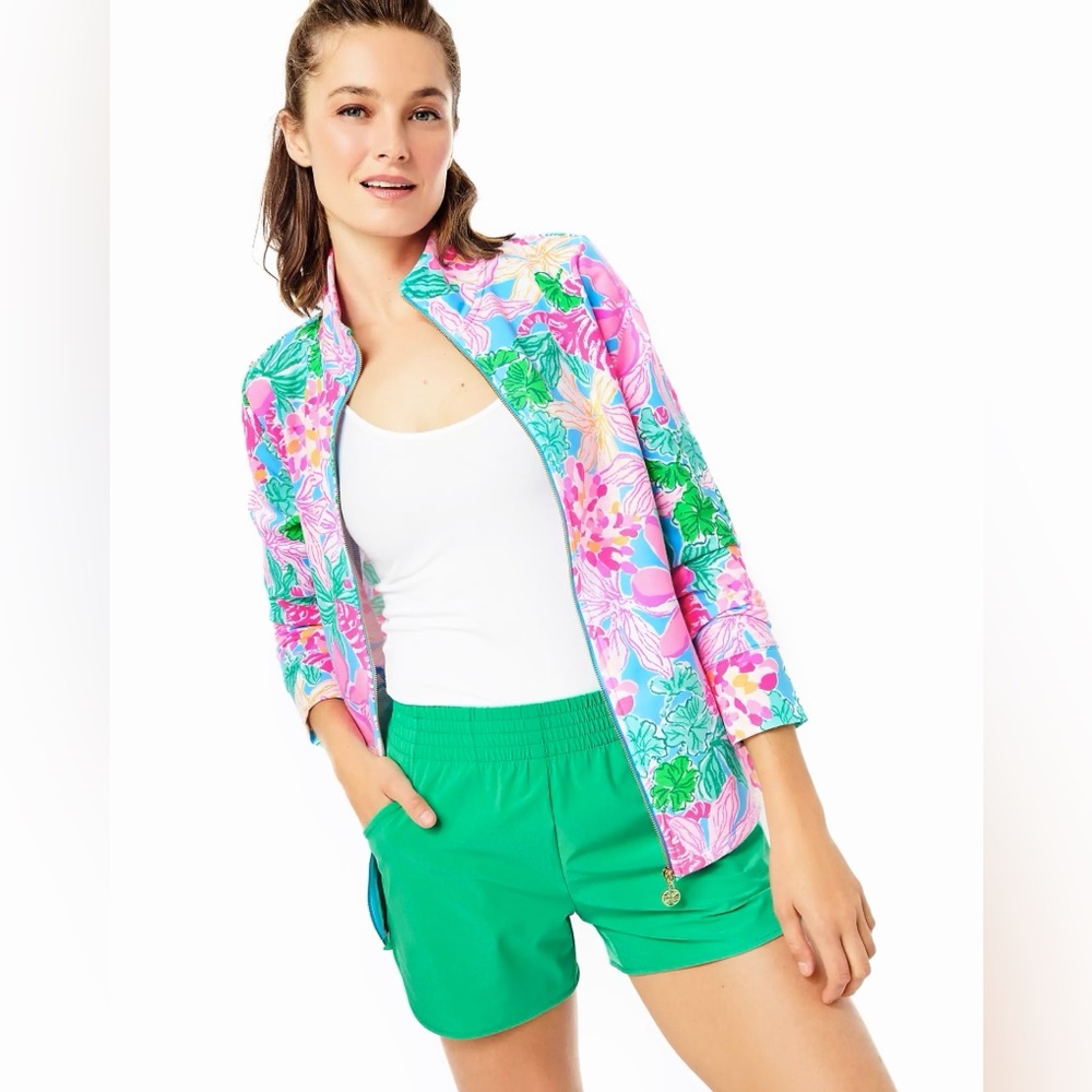NWT LILLY PULITZER Backcourt Short UPF 50+ Botanical Green Size Medium